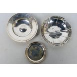 Silver Group - Lot to include an armada dish, London assay and two further silver dishes,