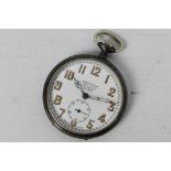 A Mephisto military pocket watch, retailed by Birts & Sons Woolwich,