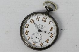 A Mephisto military pocket watch, retailed by Birts & Sons Woolwich,