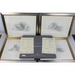 David Shepherd - A Soloman & Whitehead portfolio of four limited edition prints of pencil drawings,
