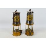 Two Eccles Protector Lamp & Lighting Company Ltd safety lamps comprising a type SL and a type 6,