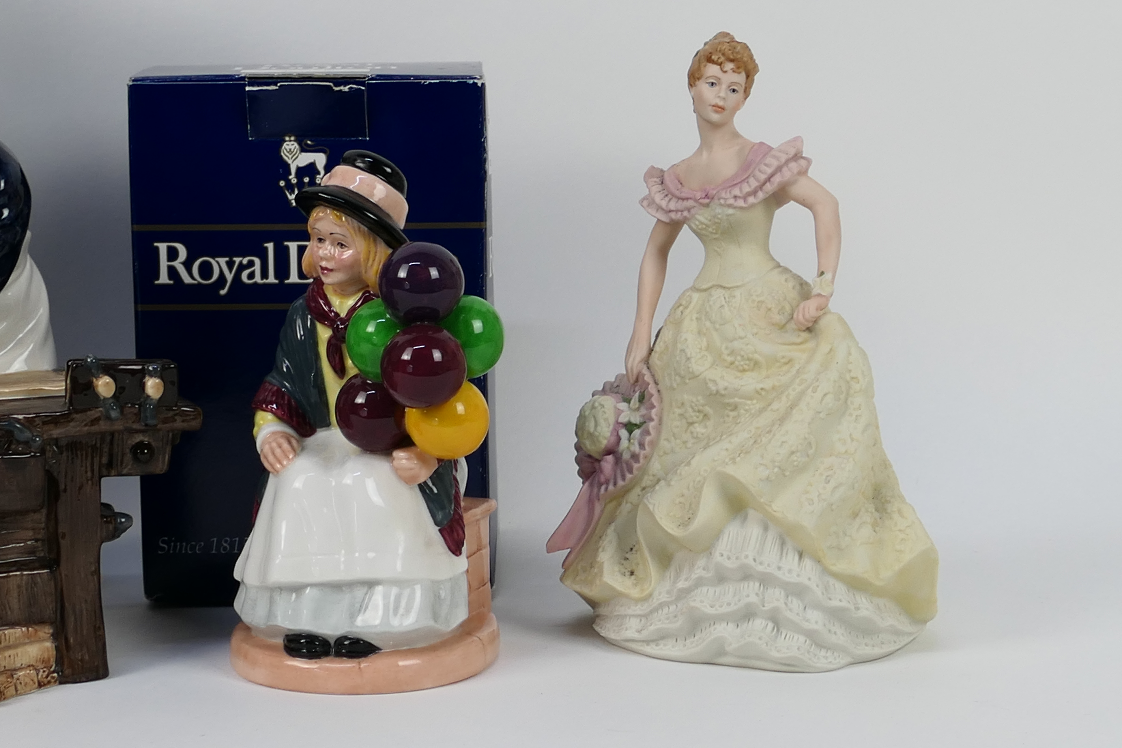 Two Royal Doulton figures comprising # HN2818 Balloon Girl (boxed) and # HN2678 The Carpenter (in - Image 3 of 6
