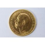 Gold Sovereign - George V, full sovereign, 1928, 7.9 grams.
