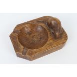 A Mouseman carved oak ashtray with signature mouse, 10 cm (l).