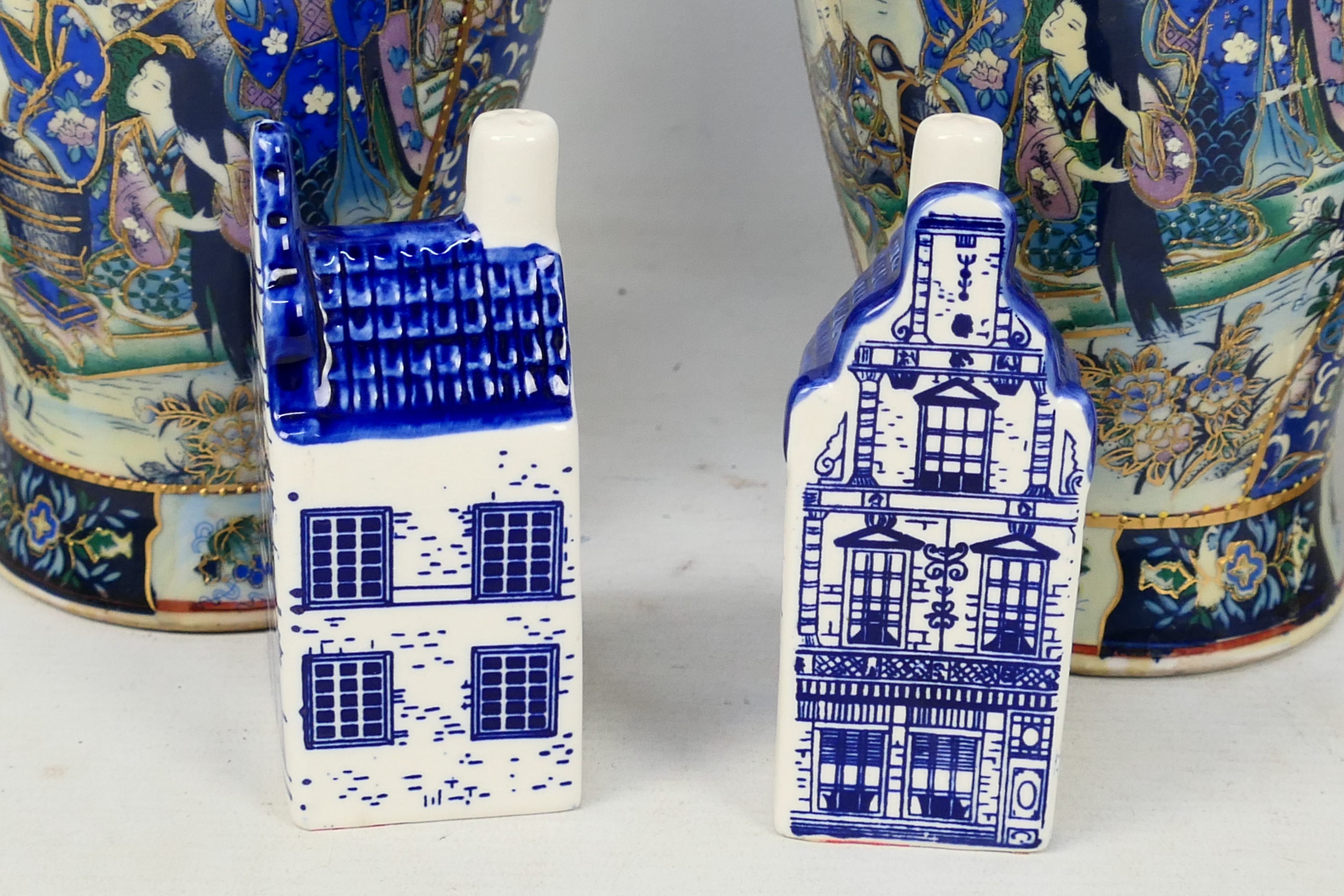 Lot to include a pair of Chinese vases, 30 cm (h), covered steins and Delft wares. - Image 2 of 16