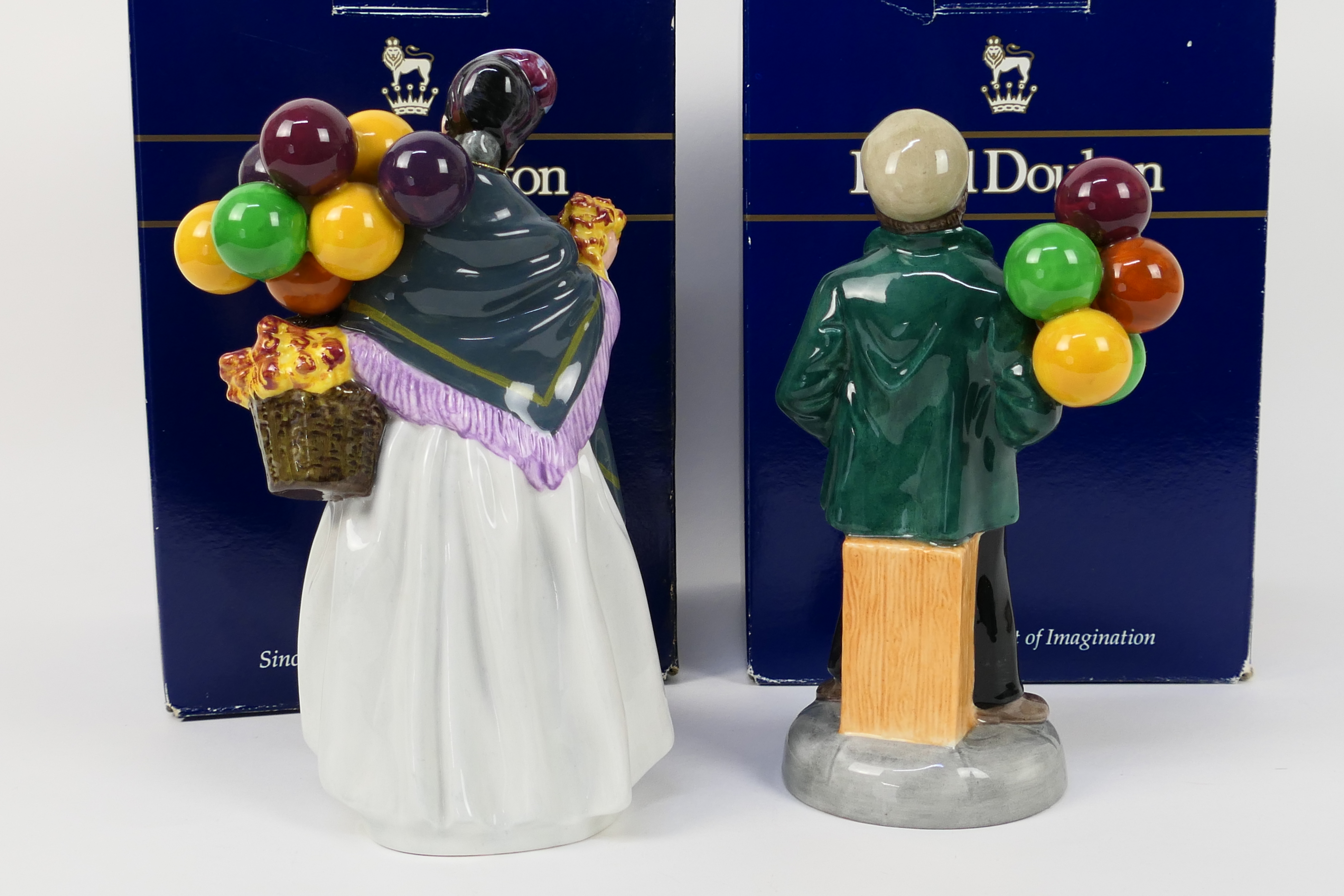 Royal Doulton - Two boxed figures comprising Biddy Penny Farthing # HN1843 and Balloon Boy # HN2934, - Image 4 of 6