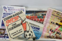 A collection of football posters including Wrexham 1978-79 team bearing signatures and other.