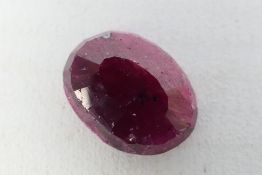 A 9 carat loose ruby, 1.8 grams.