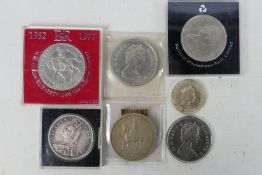 A Victorian Double Florin, 1888 and a small quantity of commemorative coins.