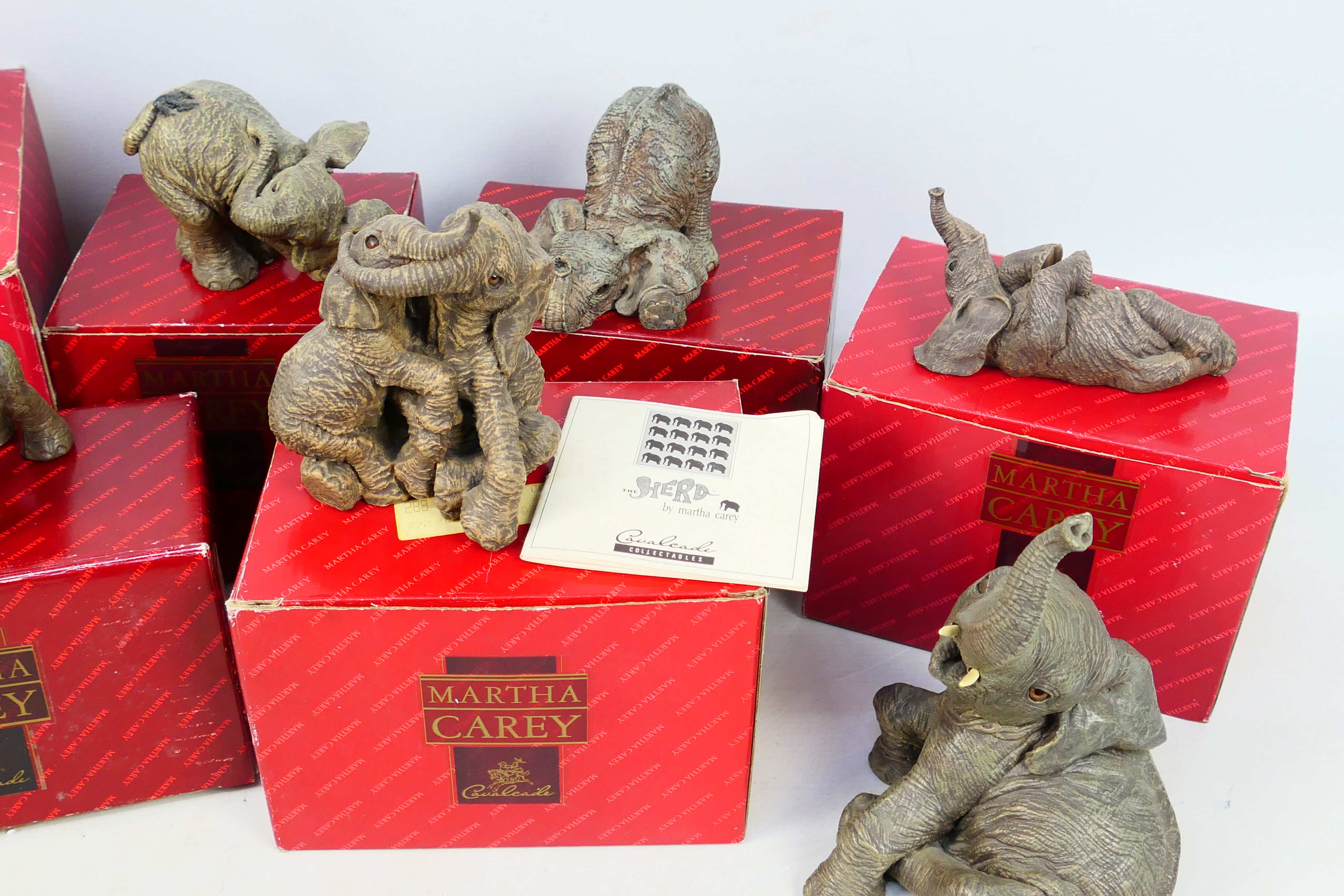 The Herd - 7 x mostly boxed 1991 The Herd' collectable elephants by Martha Carey - Lot includes a - Image 3 of 4