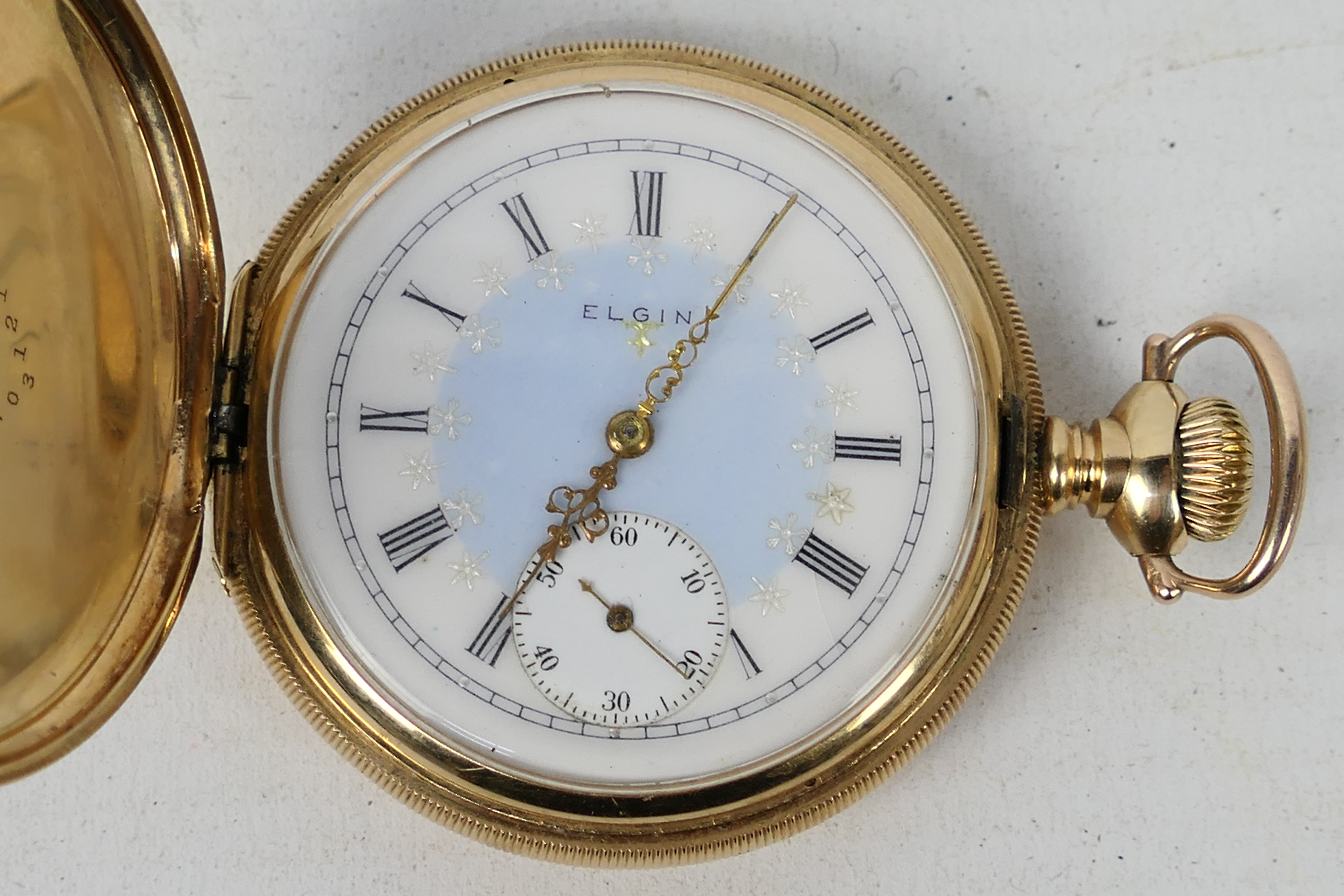 A mid-purity yellow metal cased pocket watch, the case stamped 14K, the dust cover stamped . - Image 2 of 9