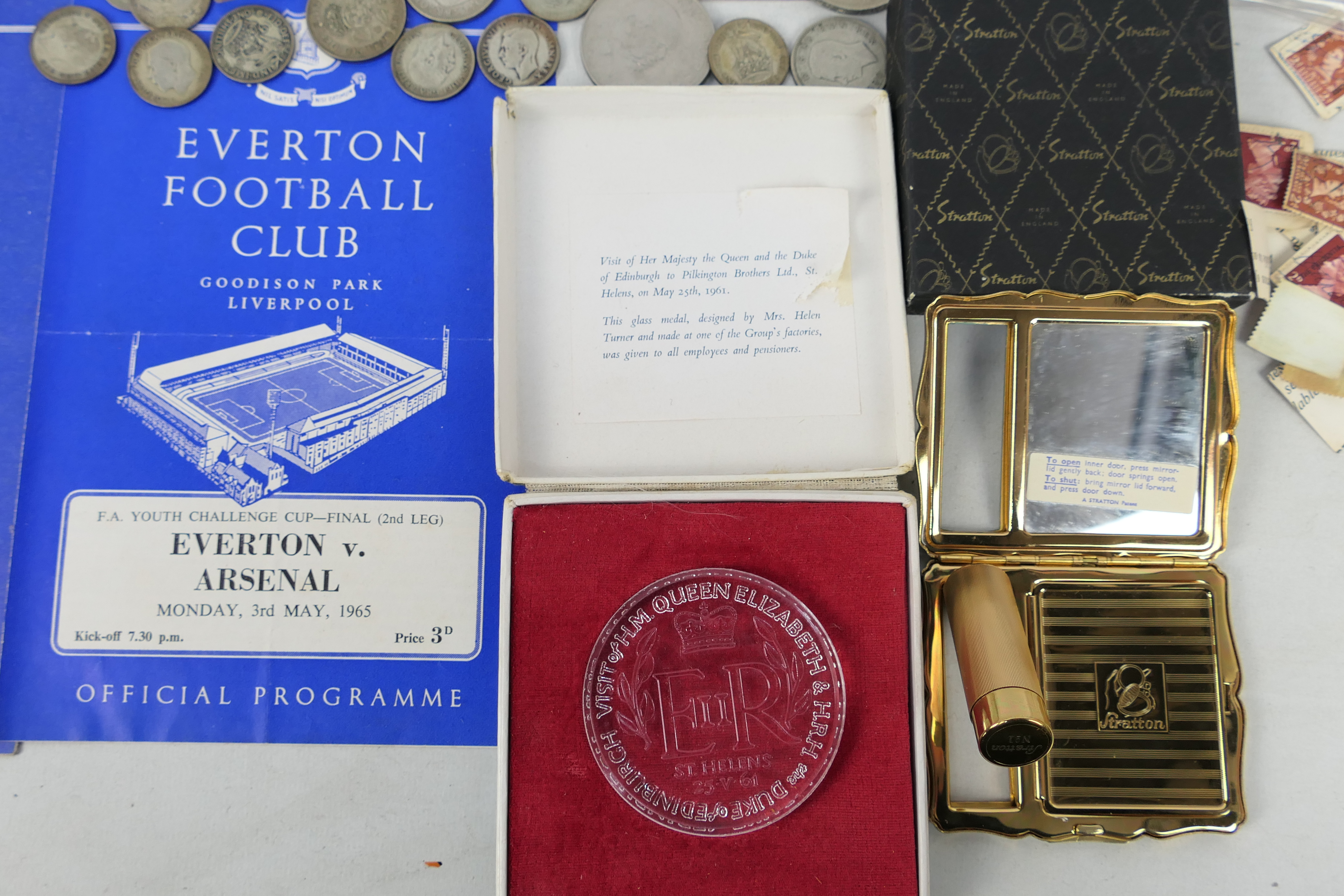 Lot to include football programmes, vintage powder compact, - Image 4 of 5