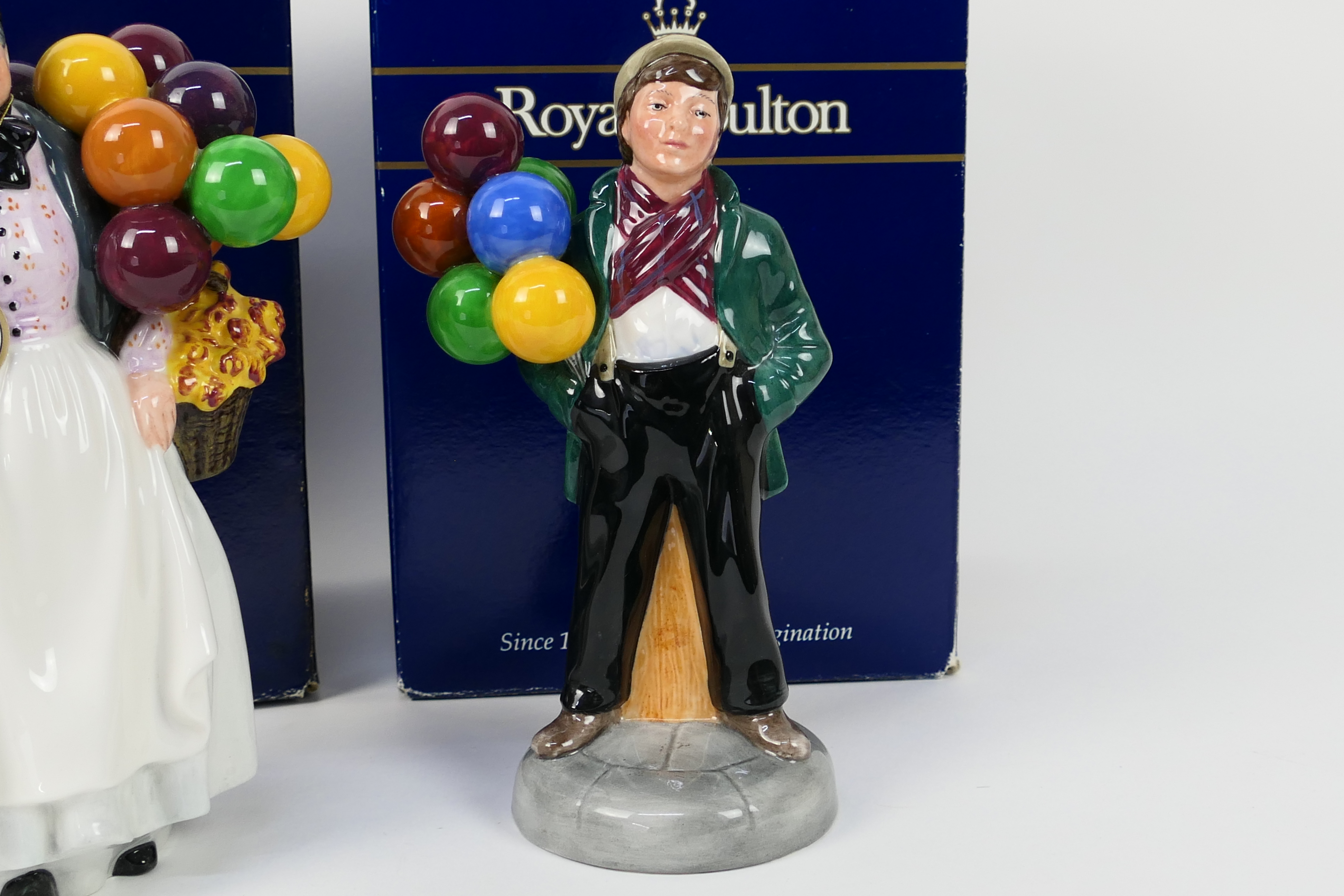Royal Doulton - Two boxed figures comprising Biddy Penny Farthing # HN1843 and Balloon Boy # HN2934, - Image 2 of 6