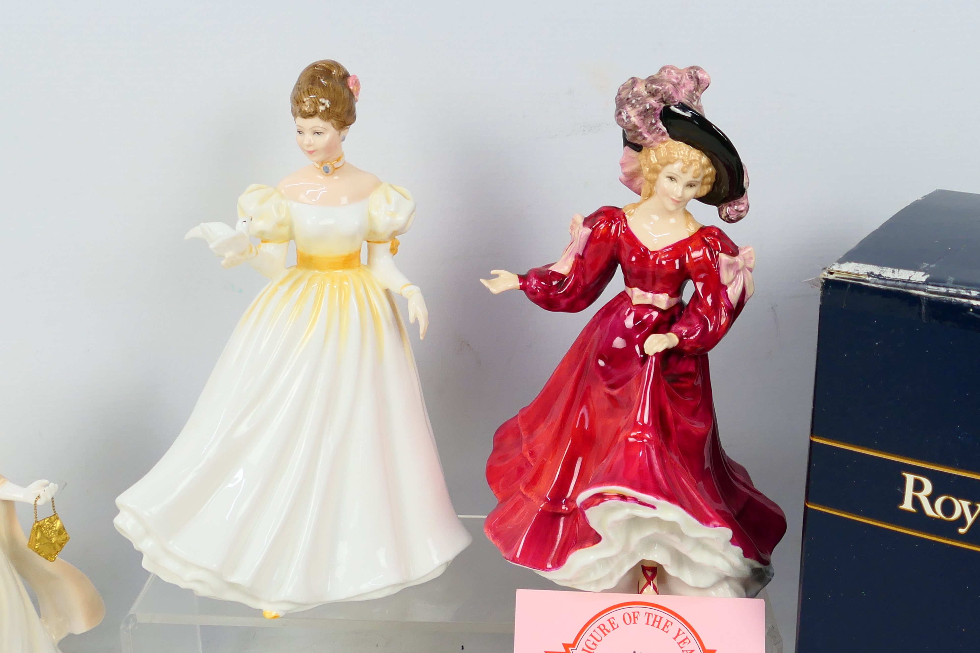 A collection of lady figures comprising a boxed Royal Doulton Figure Of The Year 1993 Patricia # - Image 3 of 9