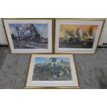 Three prints after Terence Cuneo, two of