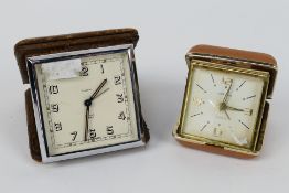A Smiths Art Deco travel alarm clock in