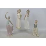 Four Spanish porcelain figures to includ