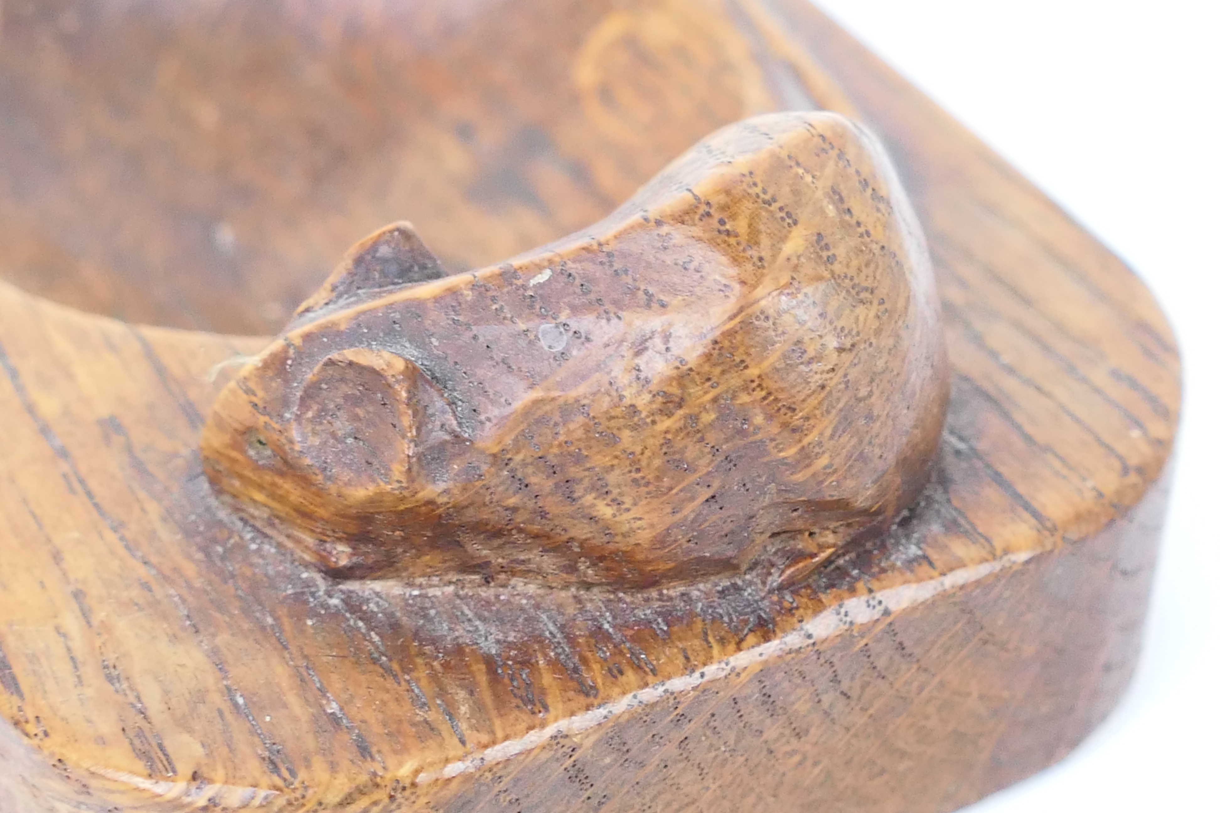 A Mouseman carved oak ashtray with signa - Image 3 of 4