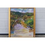 A large oil on canvas landscape scene de