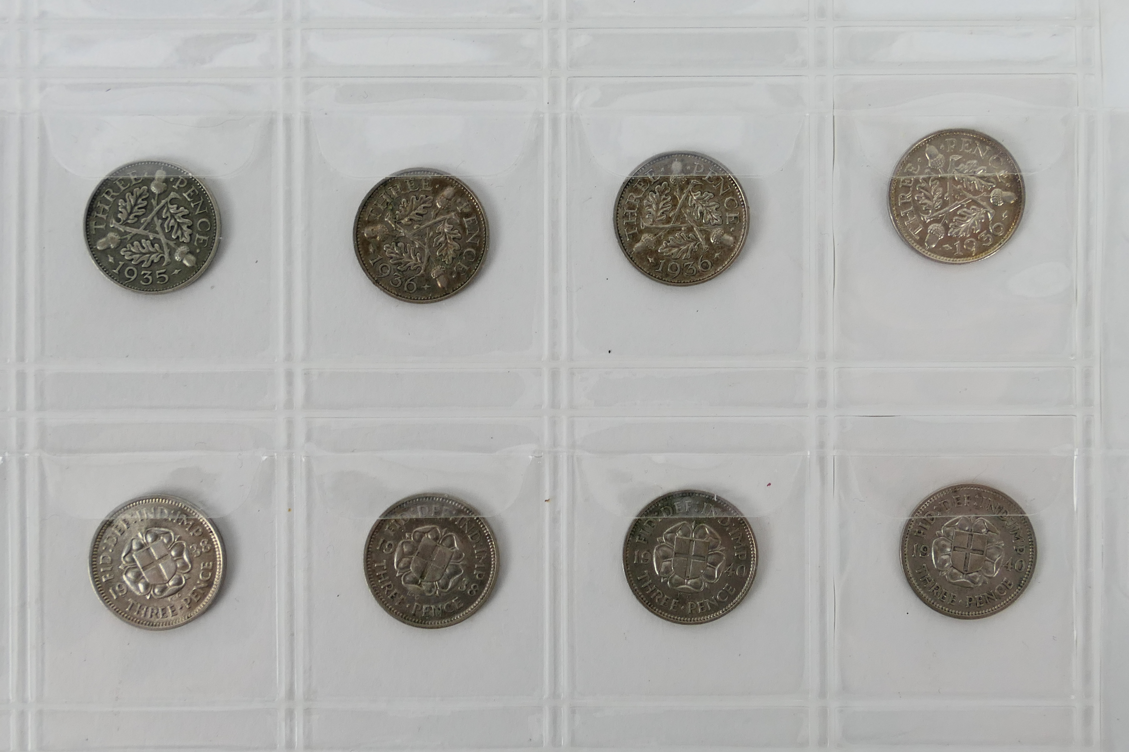 Silver Coins - A collection of silver 3d - Image 7 of 9