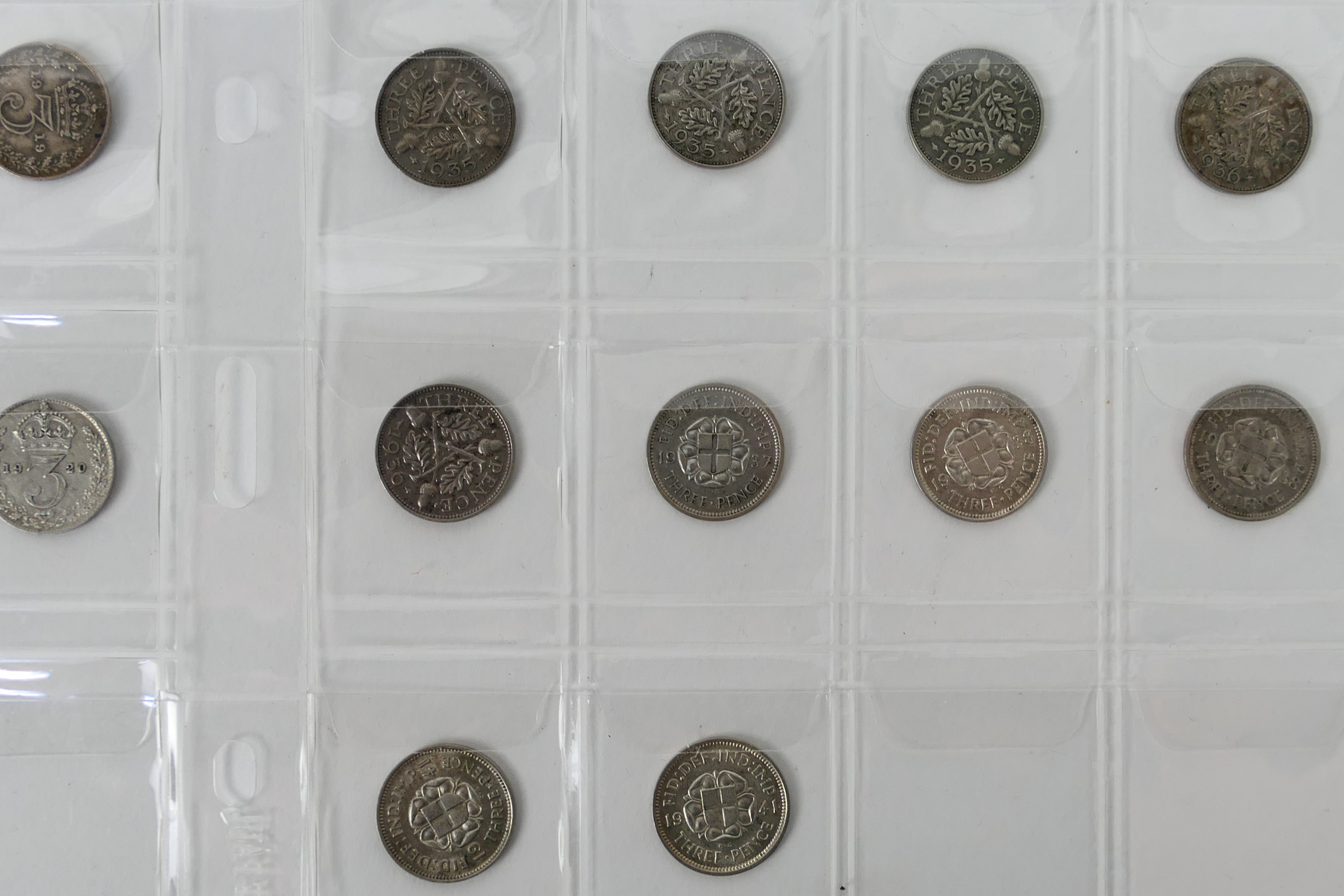 Silver Coins - A collection of silver 3d - Image 6 of 9