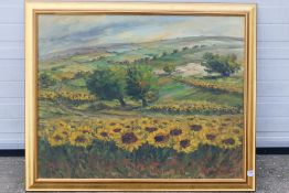 A large oil on canvas landscape scene de