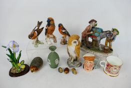 A collection of ceramics to include three Goebel bird figures, Wedgwood,