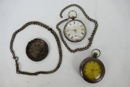 Lot to include a pair case pocket watch, the open face,