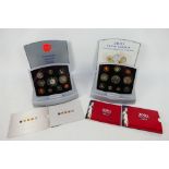 Two Royal Mint United Kingdom Executive Proof Coin Sets for 2000 and 2001.