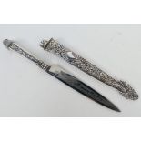 An Argentinian white metal Gaucho knife,