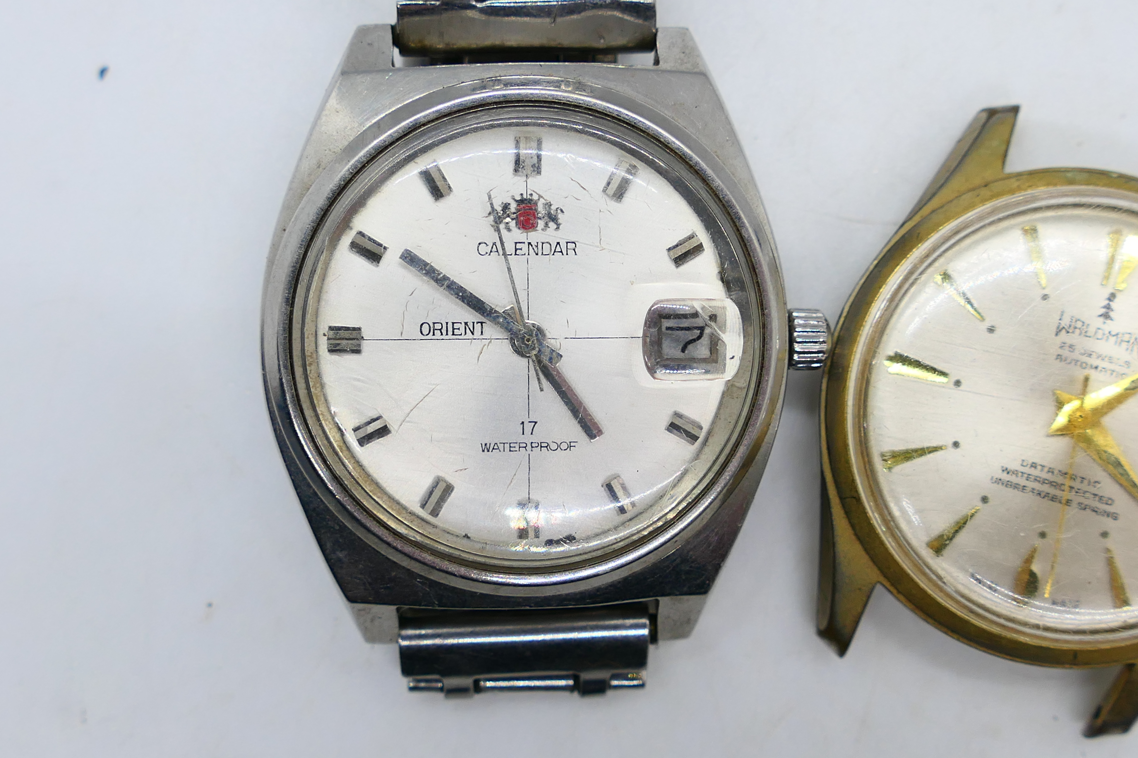 Three gentleman's wrist watches to include Waldman, Rodania (both lacking straps) and other. - Image 2 of 5