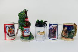 Budweiser - A collection of advertising steins,
