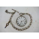 A Victorian silver cased, open face pocket watch,