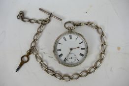 A Victorian silver cased, open face pocket watch,