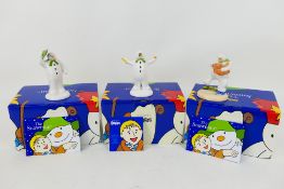 Three Coalport Characters from The Snowman porcelain figure group series comprising 'Dancing with