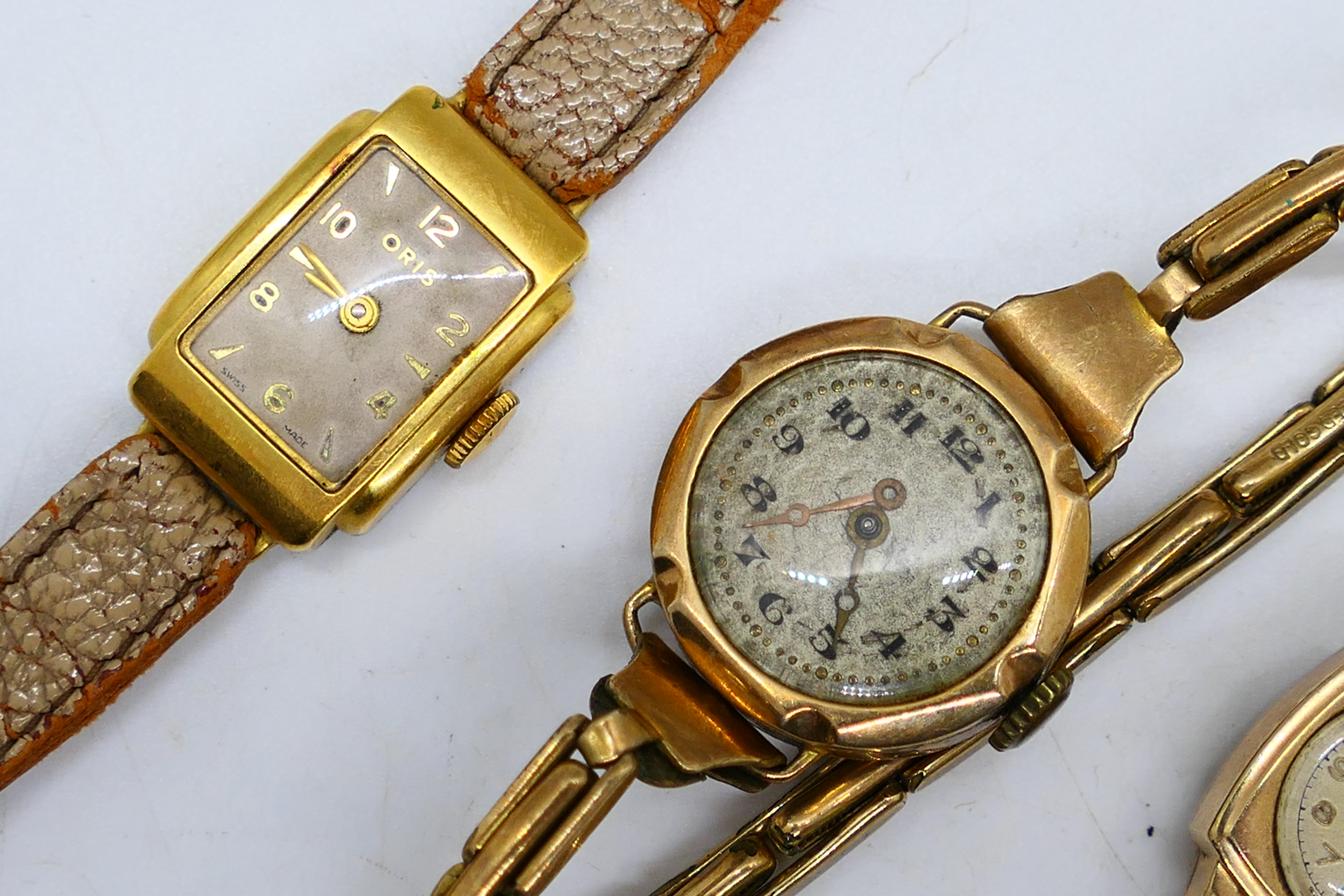 Four lady's wristwatches comprising a yellow metal example with expanding bracelet, - Image 2 of 4