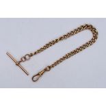 A 9ct rose gold chain and T-bar, 20 cm (l), approximately 16.5 grams.