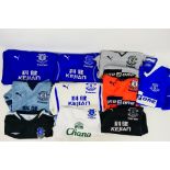 A collection of ten child size Everton Football Club replica shirts (varying sizes).