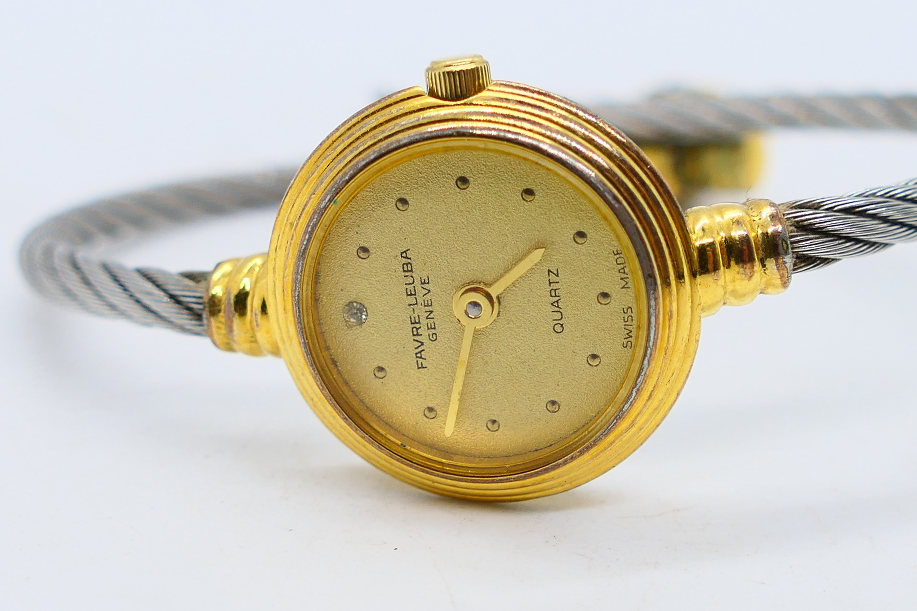 A lady's wrist watch by Favre-Leuba, Swiss quartz movement, the back scribed 012-53 quartz 075, - Image 2 of 3