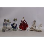 Nao, Lladro, Royal Doulton, Galos - 5 x ceramic figures - Lot includes a Nao ballerina.