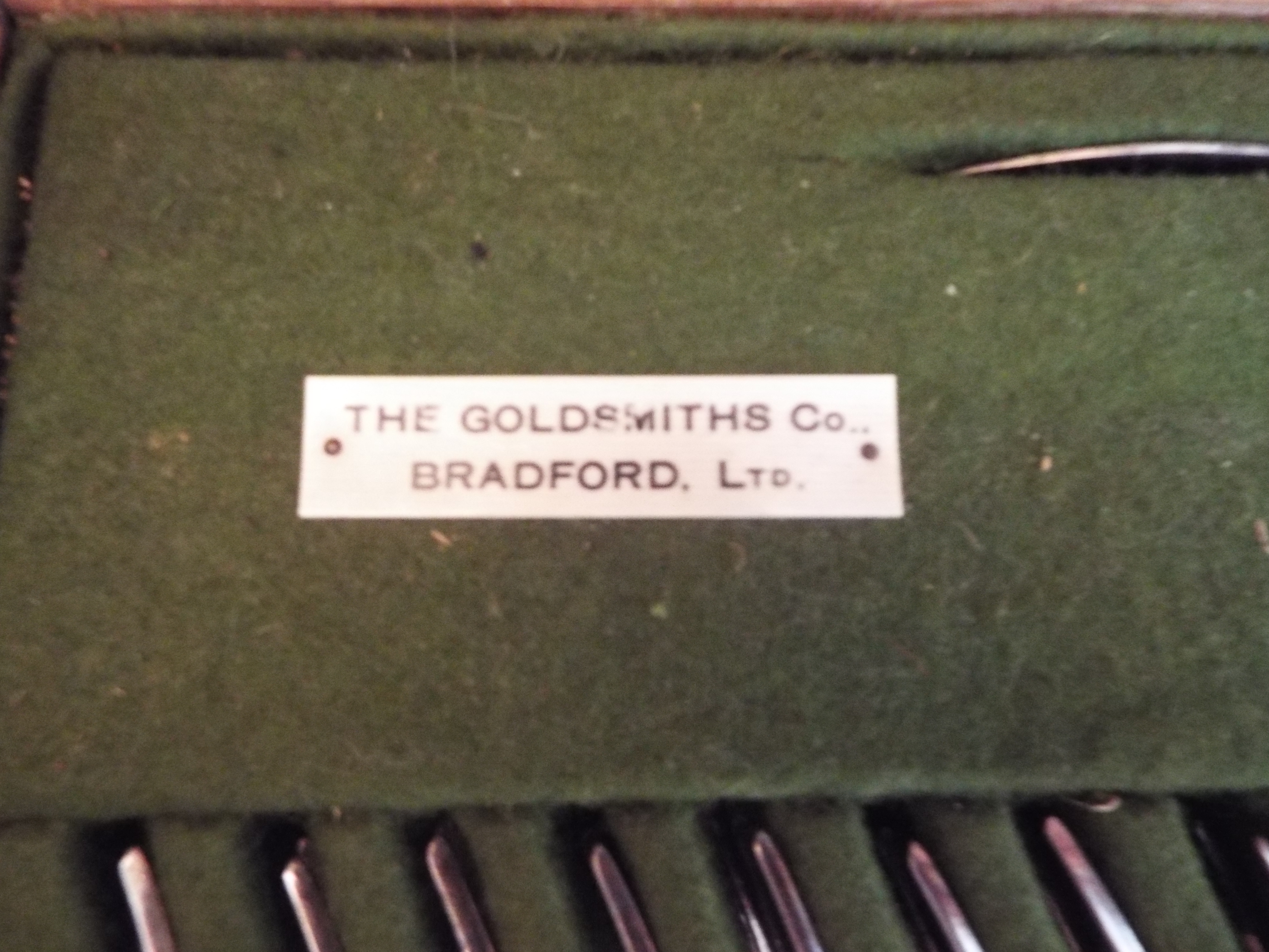 A 12-place setting, 94 piece canteen of cutlery by Goldsmiths of Bradford housed in an oak, - Image 5 of 5