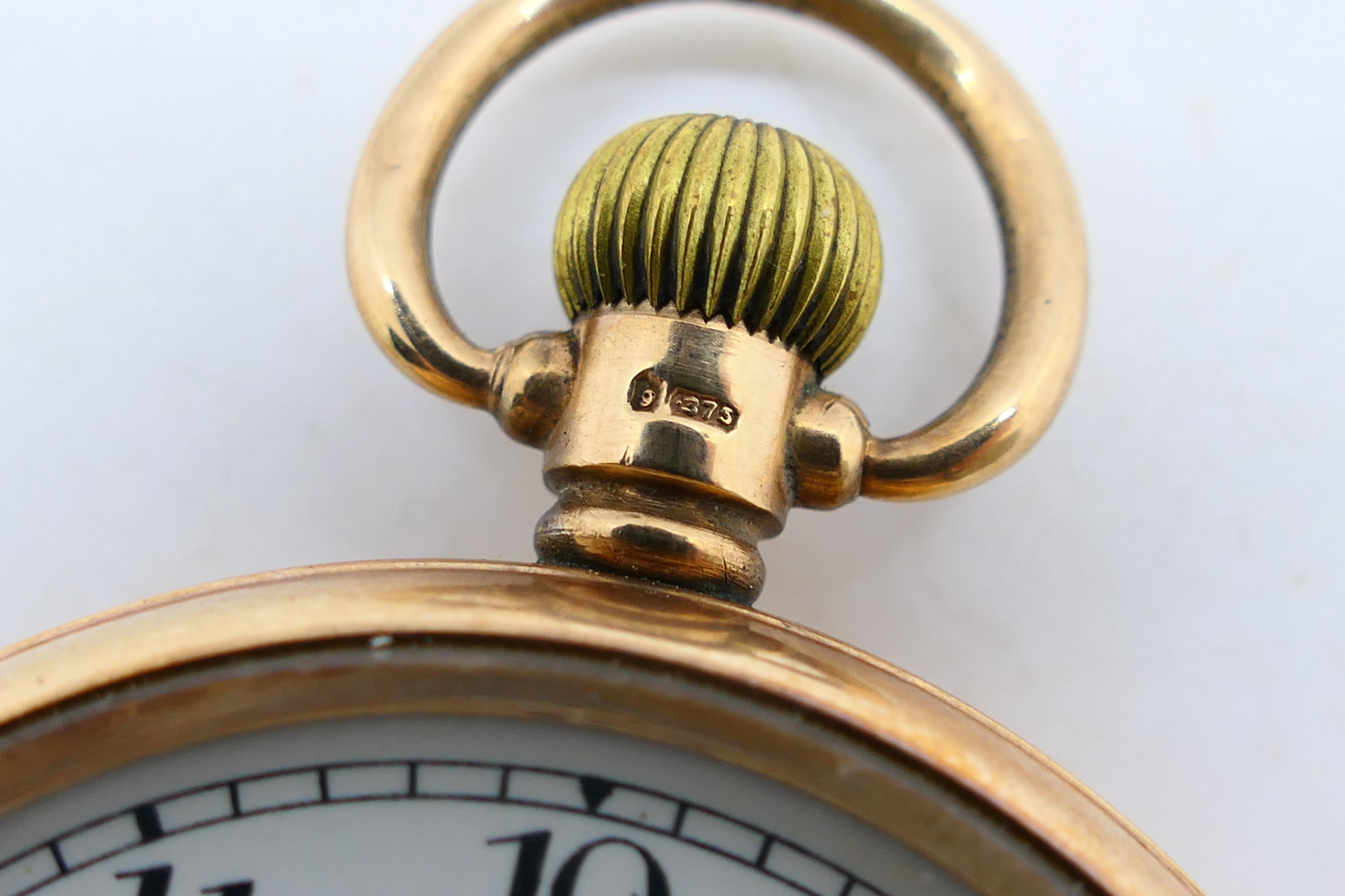 A 9ct rose gold cased open face pocket watch by Waltham, - Image 3 of 8