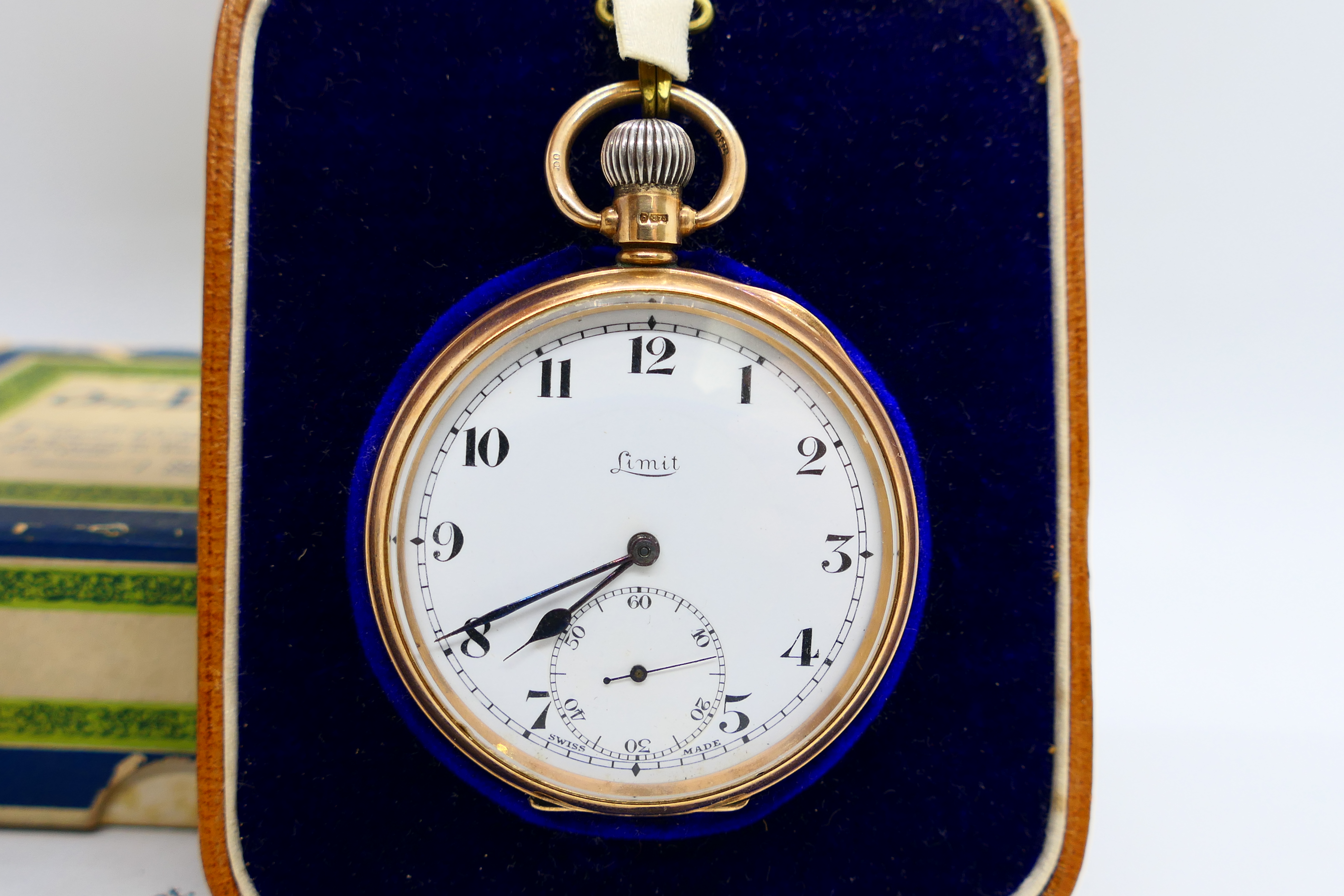 A 9ct rose gold cased open face pocket watch by Limit, - Image 2 of 7