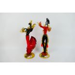 Murano - A large pair of Venetian glass figures depicting flamenco dancers by Giacomo Toffolo,