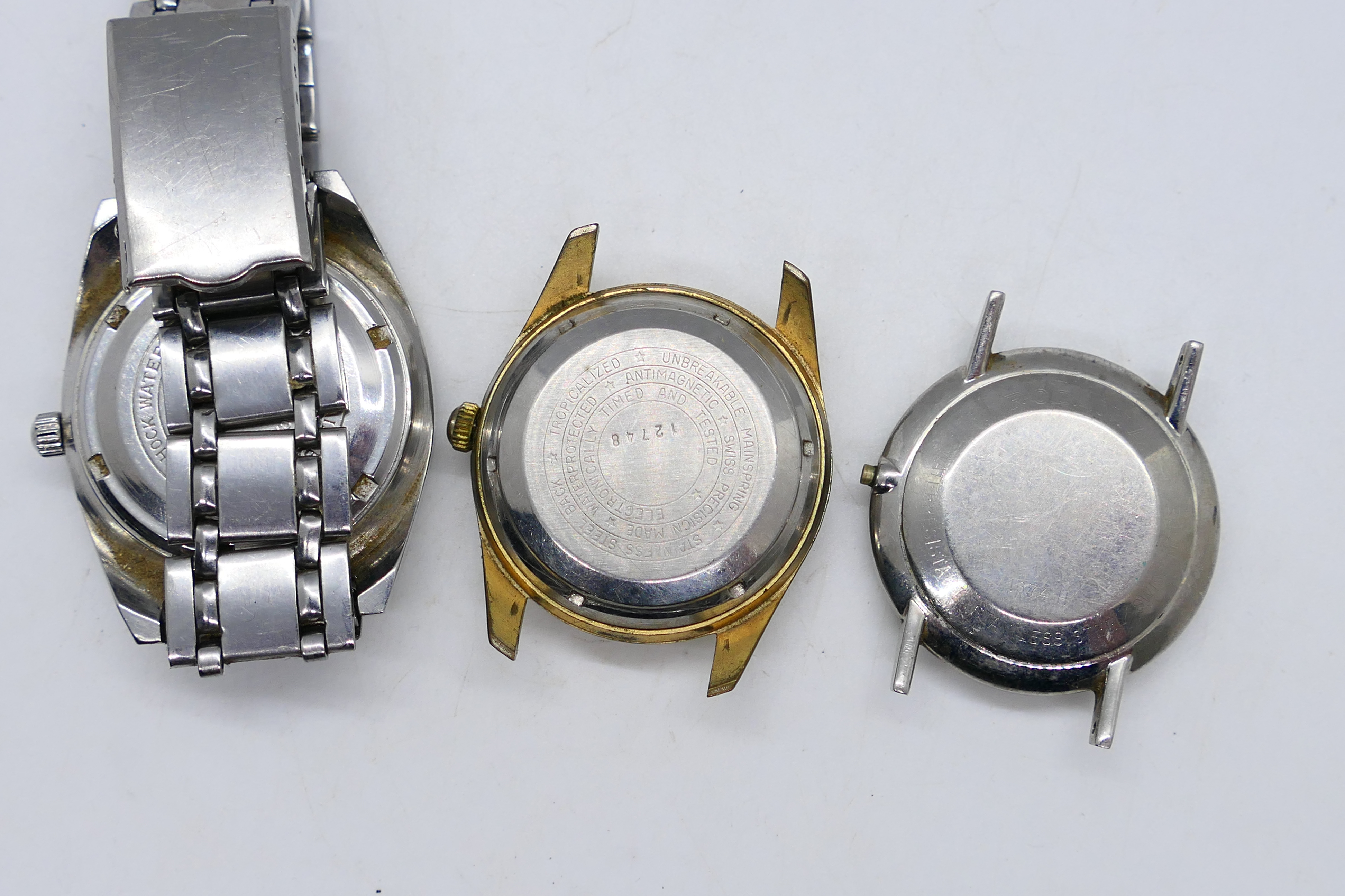 Three gentleman's wrist watches to include Waldman, Rodania (both lacking straps) and other. - Image 5 of 5