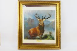 A gilt framed print after Sir Edwin Landseer, The Monarch Of The Glen,