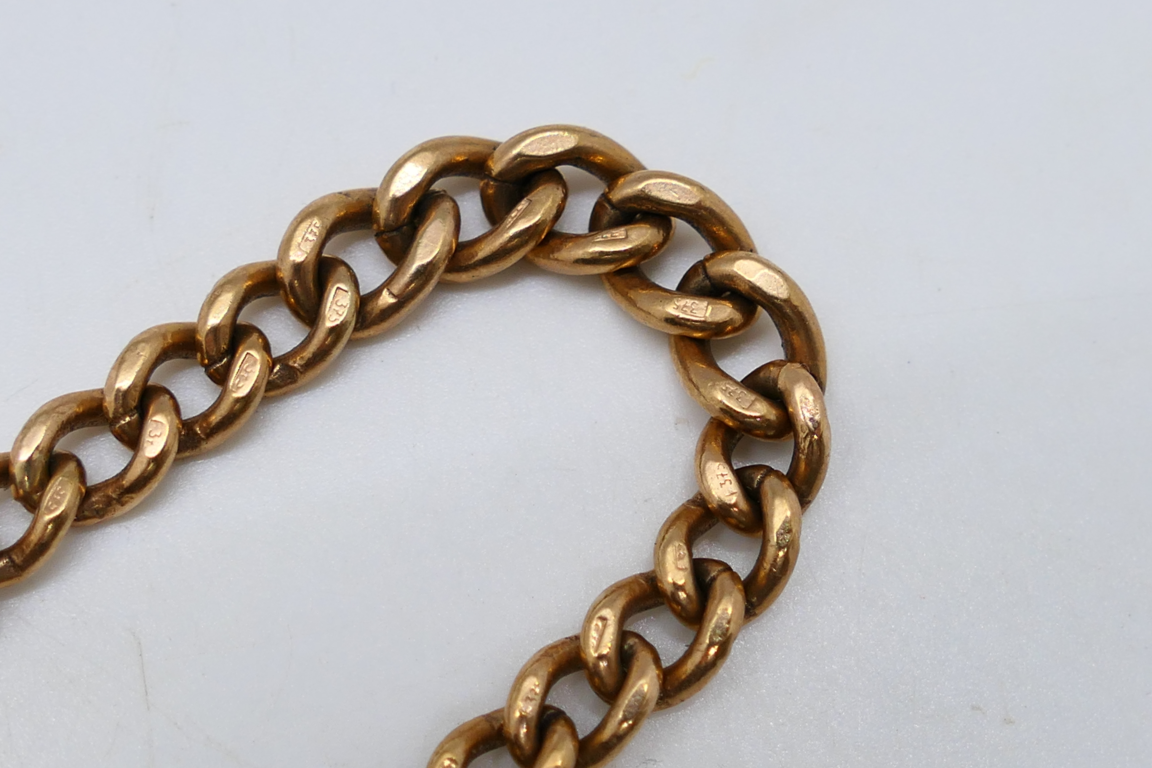 A 9ct rose gold chain and T-bar, 20 cm (l), approximately 16.5 grams. - Image 2 of 3