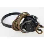 A set of World War Two German Wehrmacht radio headphones, marked Dfh.f and dated (19)41.