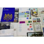Lot to include first day covers, postcards, PHQ cards, a small quantity of mint stamps and other.
