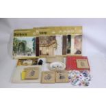 A mixed lot to include foreign stamps, 'An Album of Film Stars' cigarette cards, 2 x ceramic plates,
